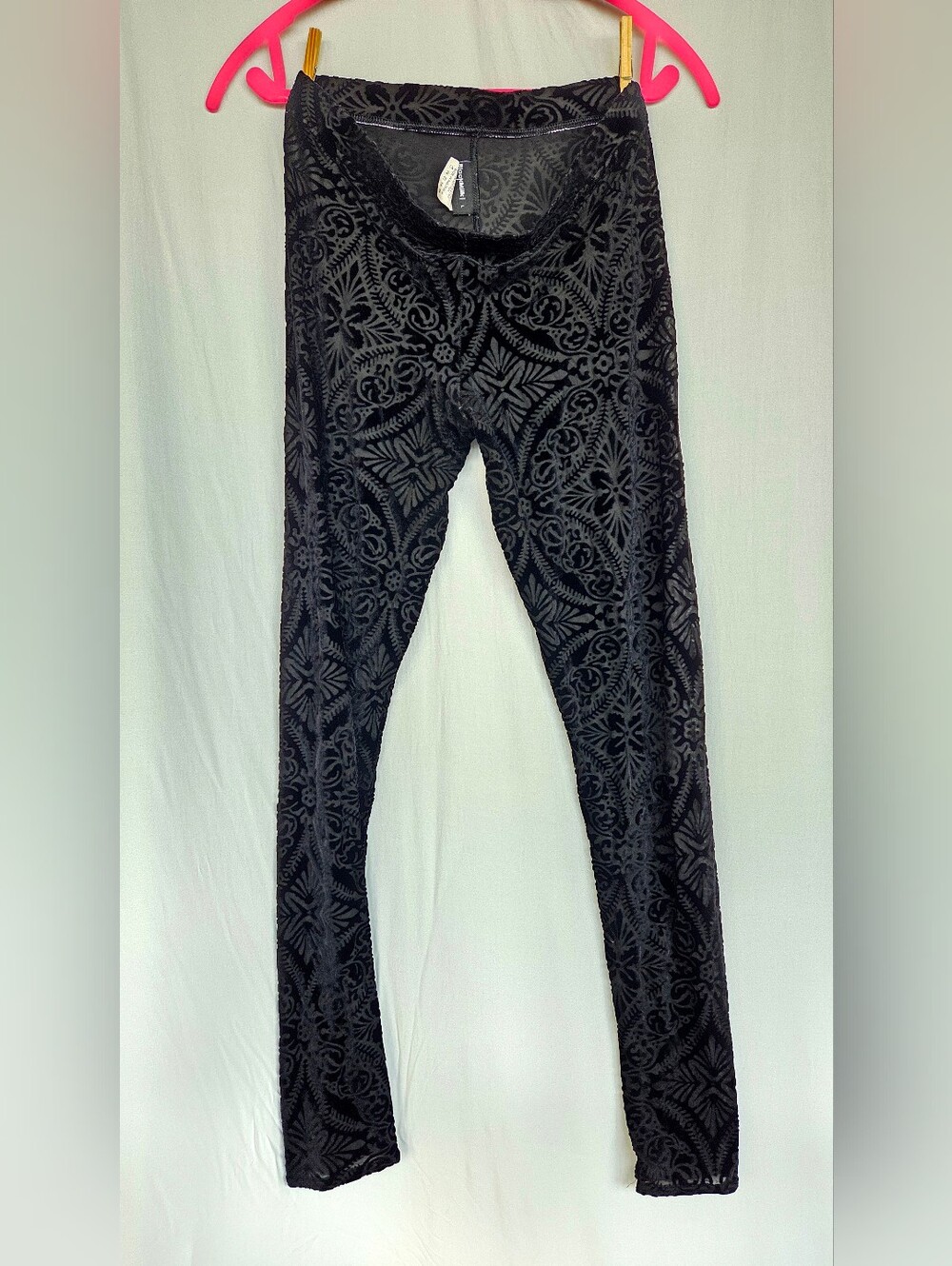 BlackMilk Burned Velvet Black Leggings
